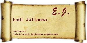 Endl Julianna névjegykártya